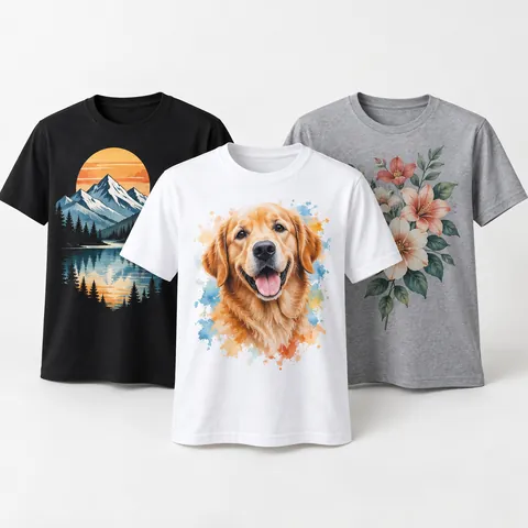 Custom t-shirt printing services (DTG/DTF)